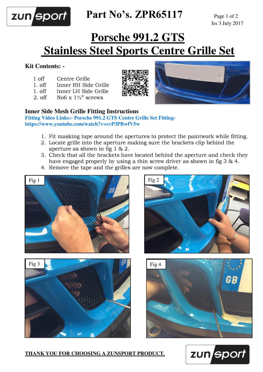 Porsche Carrera 991.2 GTS - Full Grille Set